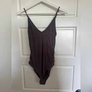 Ribbed Aritzia Talula Charcoal Bodysuit